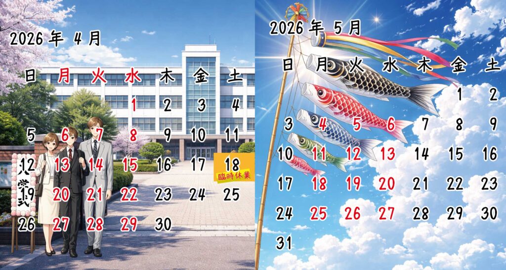 2026年4月、5月　ｶﾚﾝﾀﾞｰﾈｯﾄ用